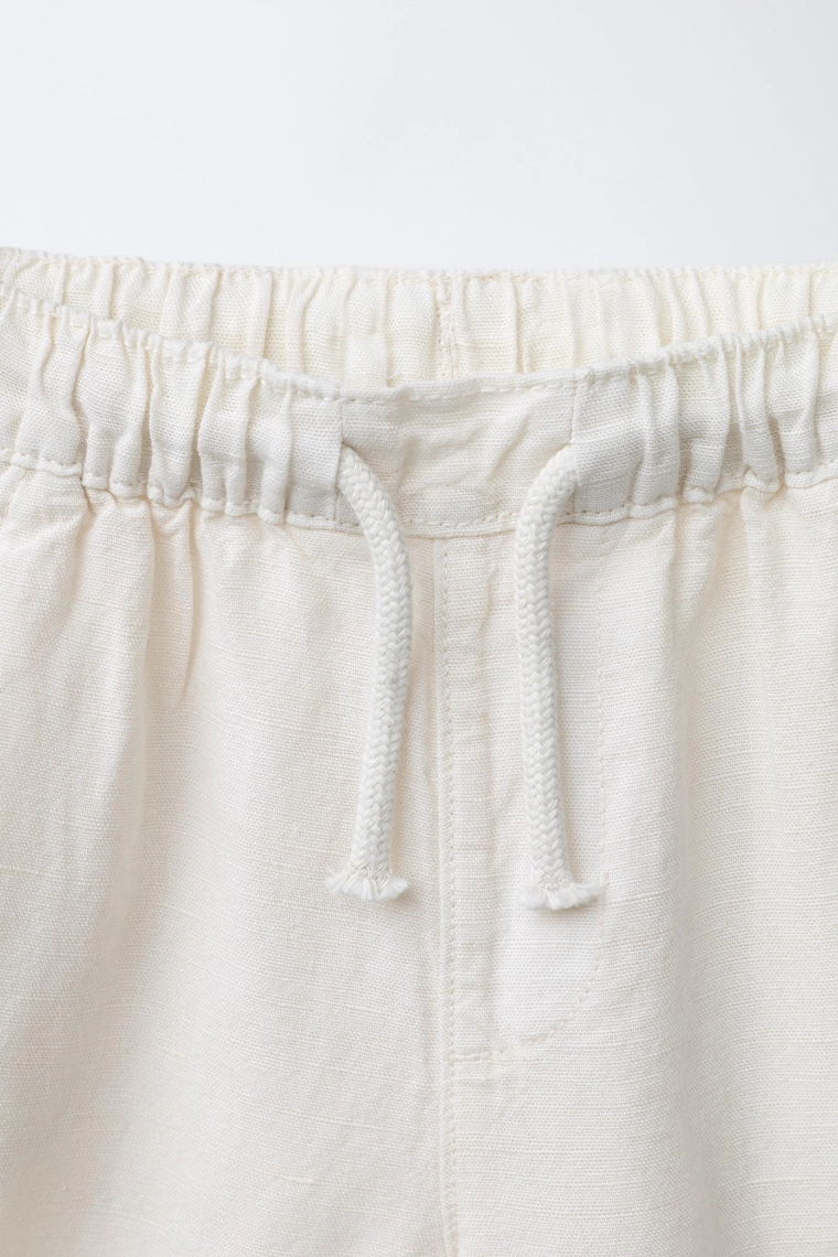 Свободные льняные брюки из смесовой ткани