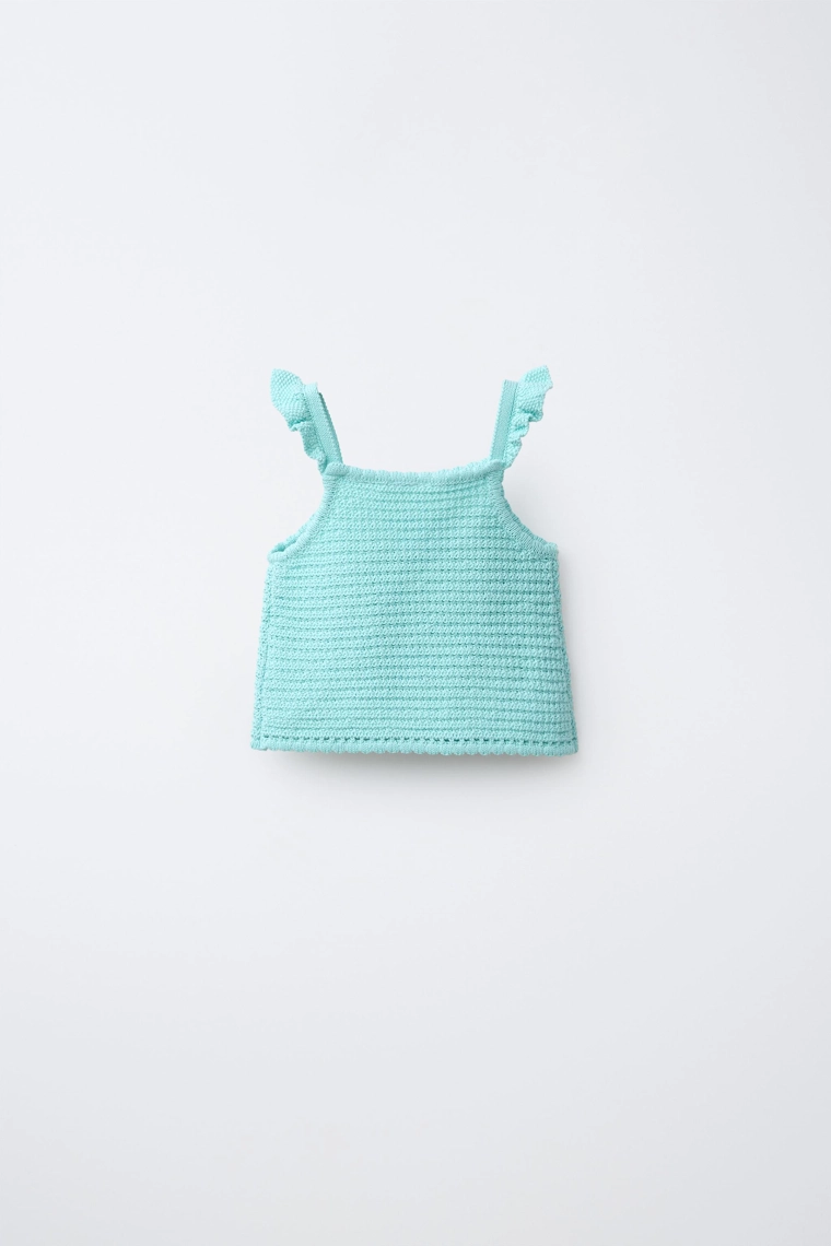 Топ с вязаными сердцами