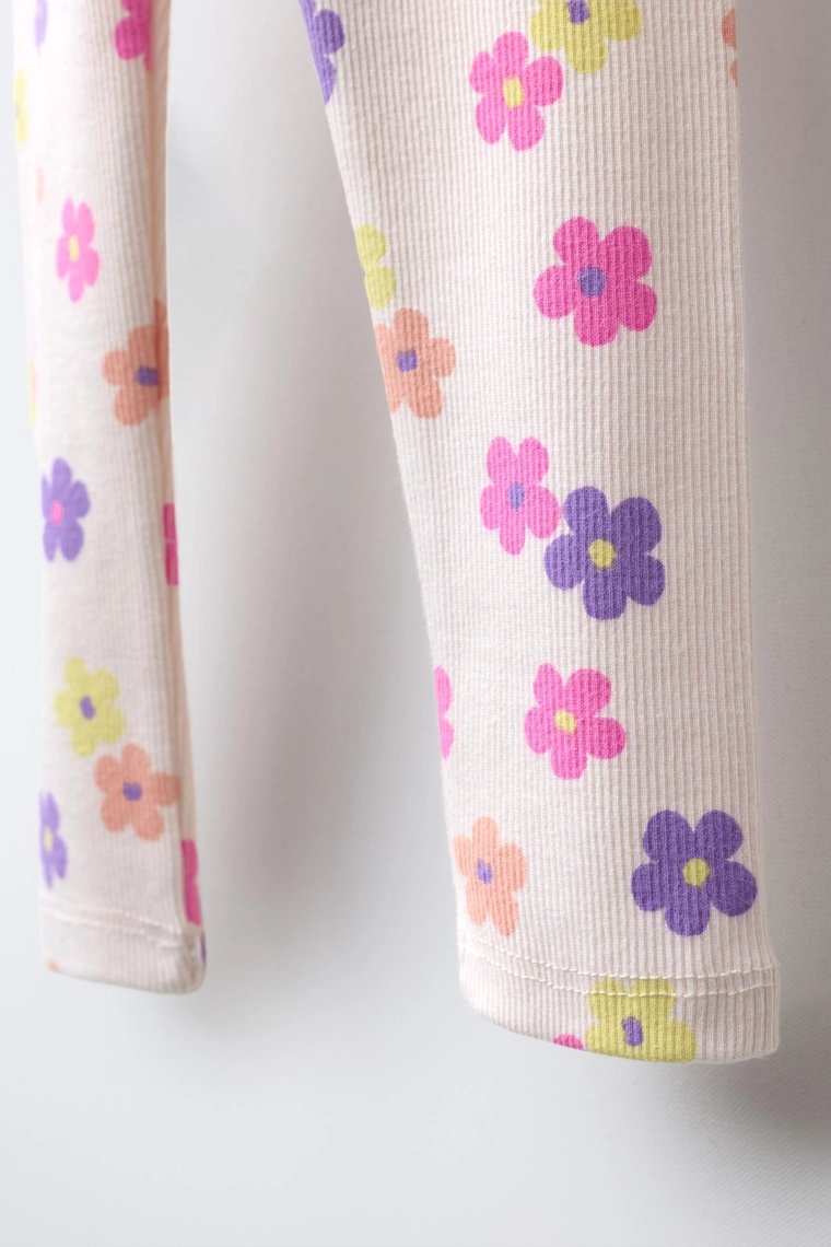 Леггинсы с принтом и ребристые