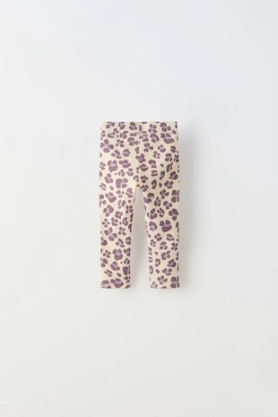 Легинсы из ткани с принтом в рубчик