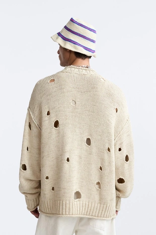 Кардиган с дырками ограниченного издания- Заказать в России