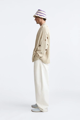 Кардиган с дырками ограниченного издания- Заказать в России