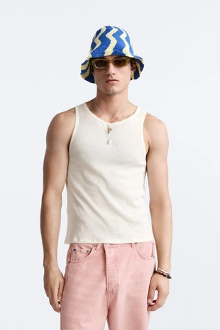 Узкий топ с ребристым узором — лимитированное издание- Заказать в России