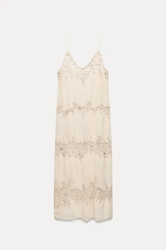 ПЛАТЬЕ МИДИ С КРУЖЕВОМ — коллекция Zara «ZW»