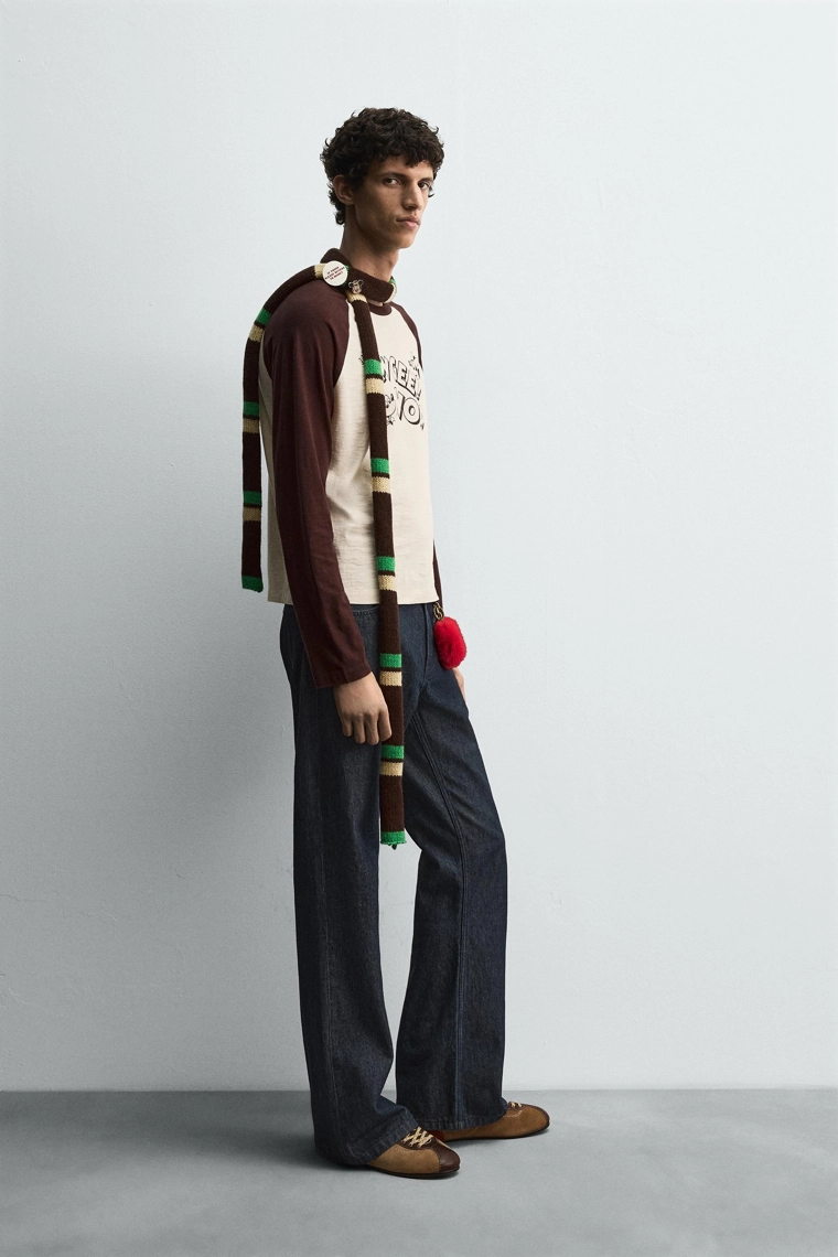 Джинсы свободного кроя с нашивками harry lambert для zara x disney