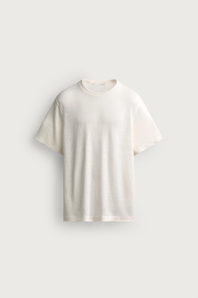 Футболка regular fit из льна и вискозы
