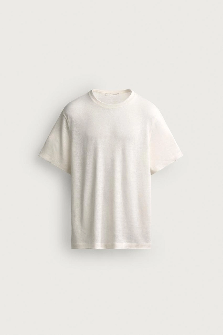 Футболка regular fit из льна и вискозы