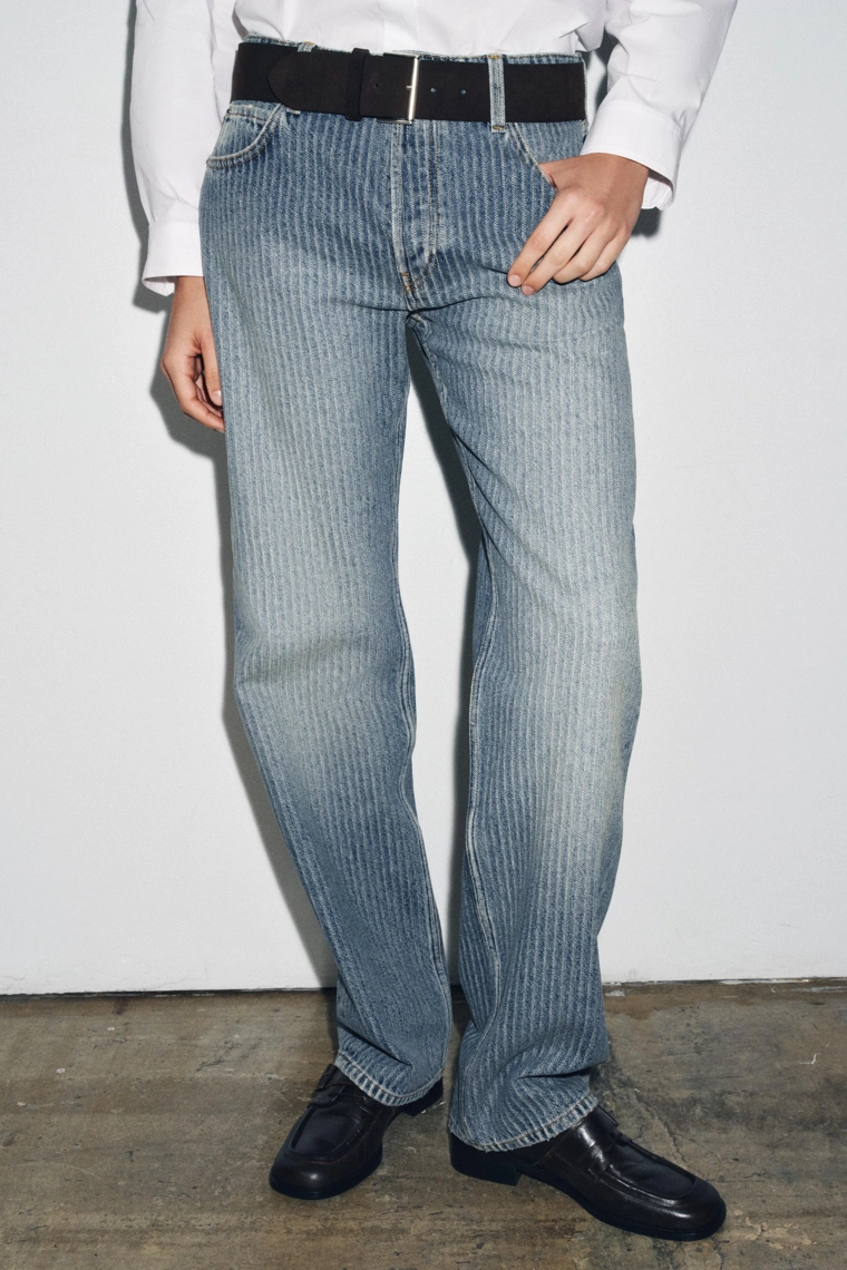 Джинсы коллекции zw straight striped средней посадки