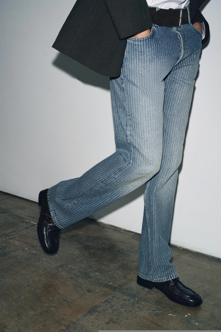 Джинсы коллекции zw straight striped средней посадки