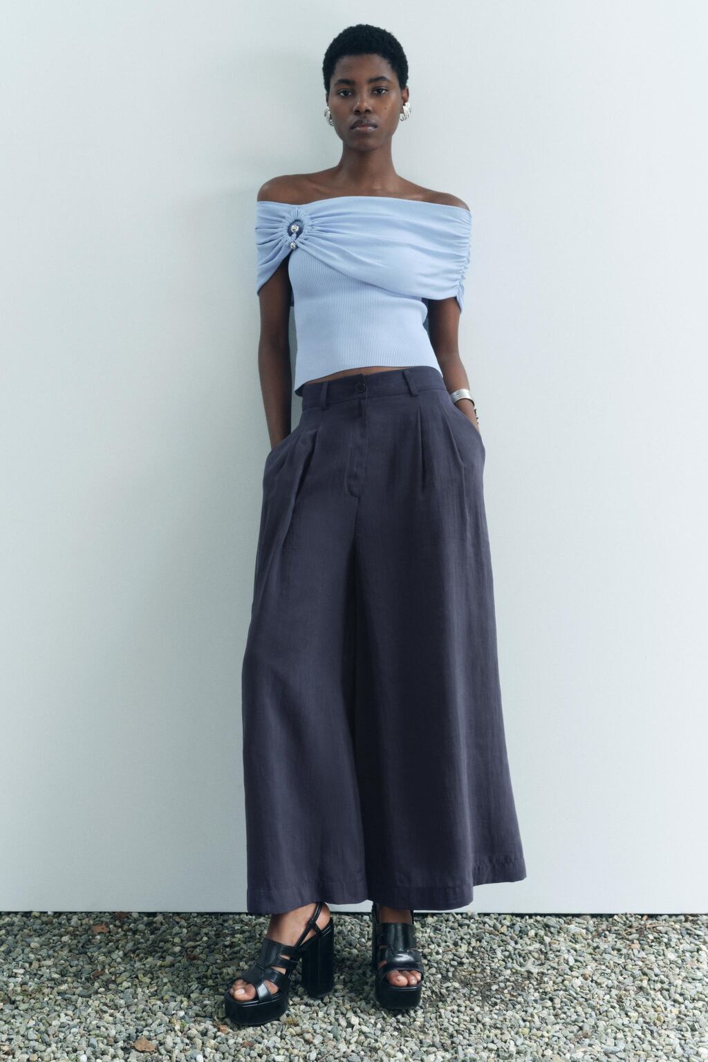 Zara Брюки с защипами — коллекция zara «zw» - Цвет цвет ночного