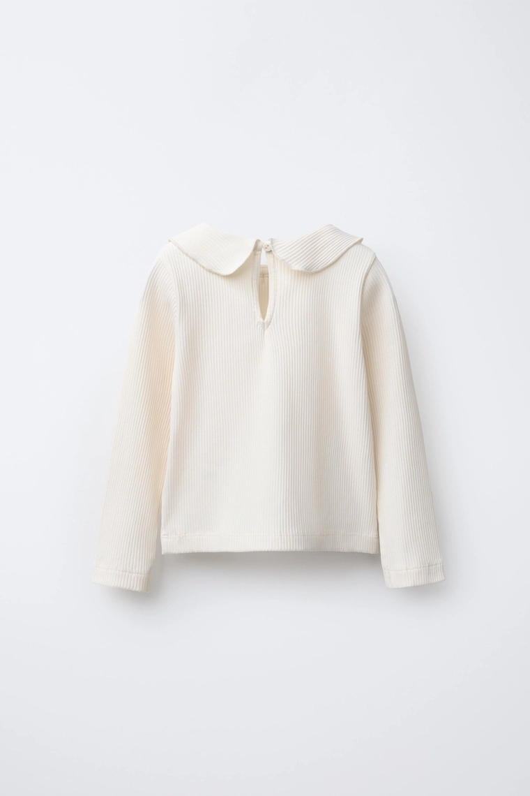 Футболка-реглан с воротничком петер-пен