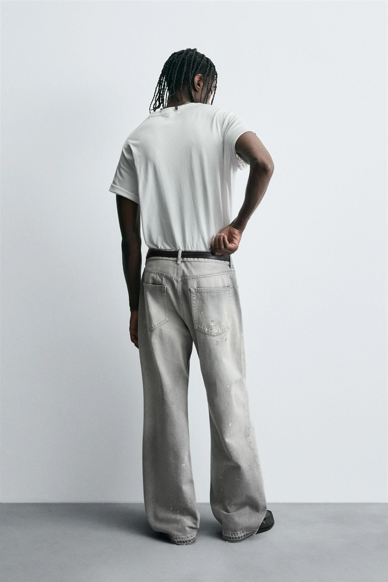 Джинсы с краской в стиле relaxed fit