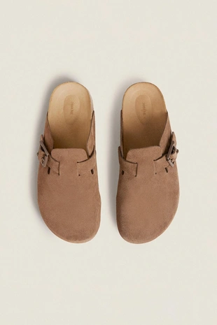 Кожаные мюли с пряжками- Заказать в России