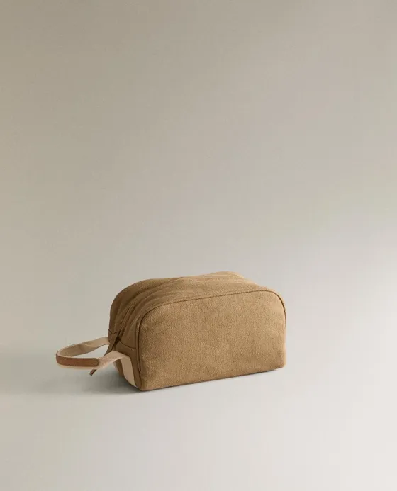 Минималистская косметичка с отделкой из кожи