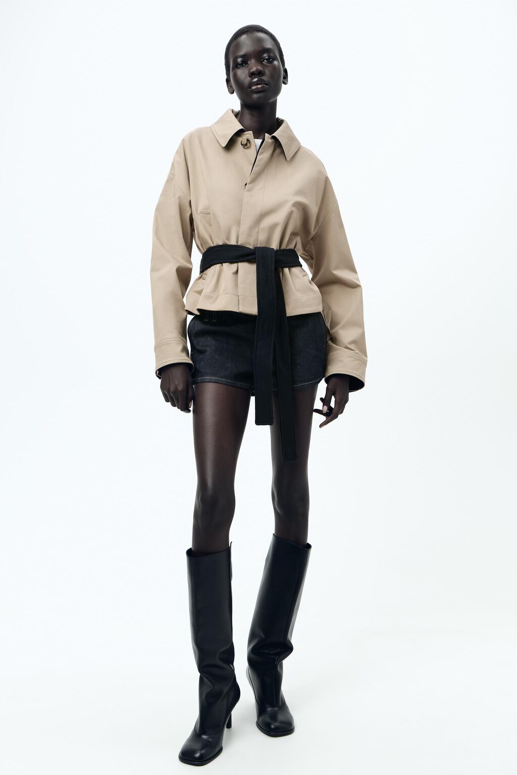 Zara Куртка с контрастным поясом — коллекция zara «zw» - Цвет