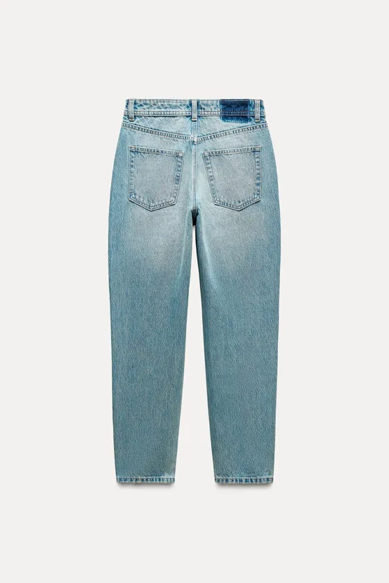 Zara Джинсы с высокой посадкой z1975 mom fit - Цвет индиго