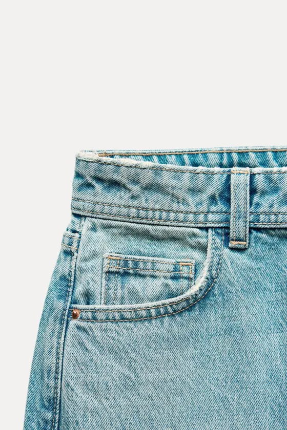 専用　zassi  macra Zara Джинсы с высокой посадкой trf wide leg - Цвет индиго