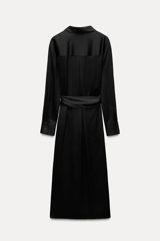 АТЛАСНОЕ ПЛАТЬЕ-РУБАШКА — коллекция Zara «ZW»