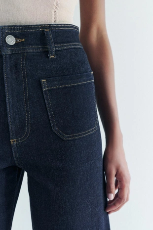 Джинсы Marine прямого кроя Leg с высокой посадкой и карманами — коллекция Zara «Zw»- Заказать в России