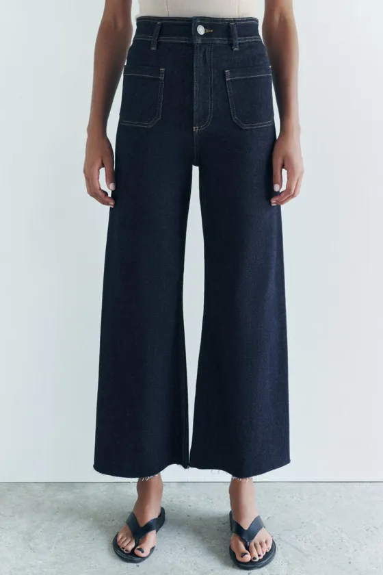 ДЖИНСЫ MARINE STRAIGHT LEG С ВЫСОКОЙ ПОСАДКОЙ И КАРМАНАМИ — ZW COLLECTION