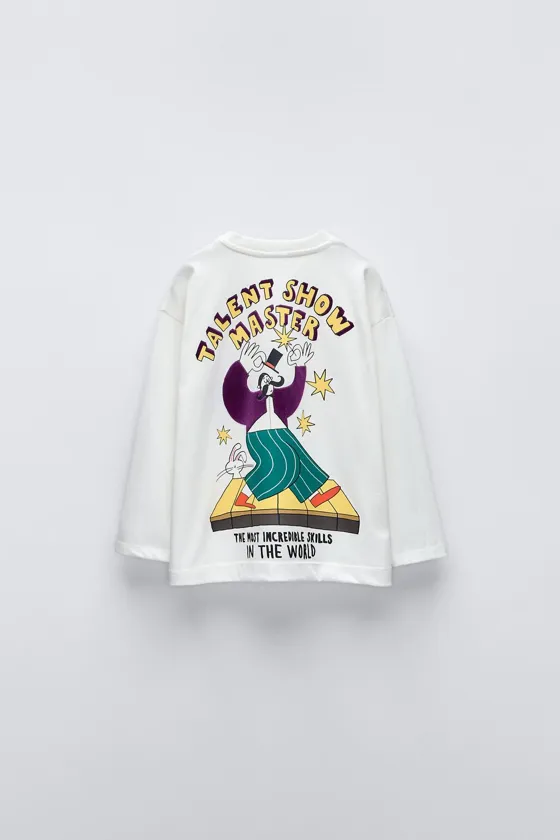 ФУТБОЛКА ИЗ ТКАНИ С ПРИНТОМ