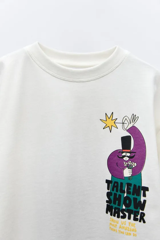 ФУТБОЛКА ИЗ ТКАНИ С ПРИНТОМ