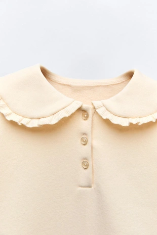 Комбинированное платье с воротником- Заказать в России