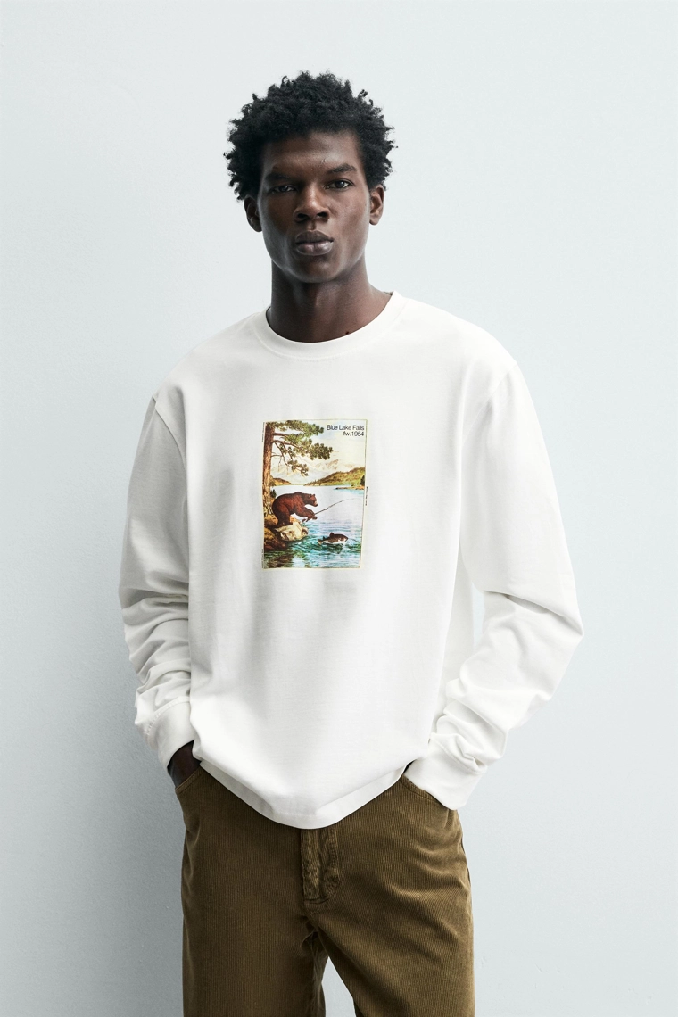 Футболка с принтом медведя