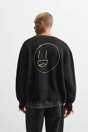 Кардиган с принтом в стиле граффити- Заказать в России