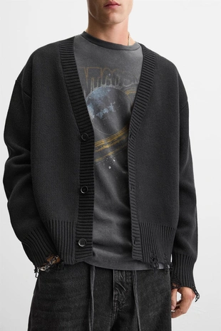 Кардиган с принтом в стиле граффити- Заказать в России
