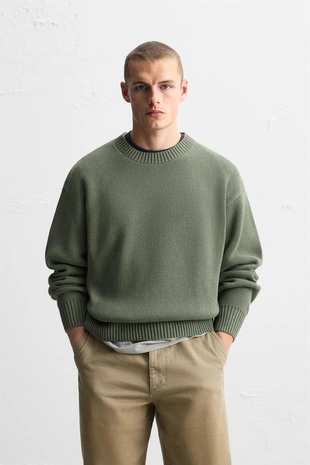 Свитер из рельефного хлопка- Заказать в России