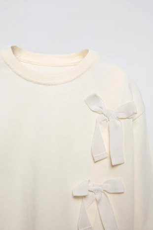 Лонгслив с бантами- Заказать в России