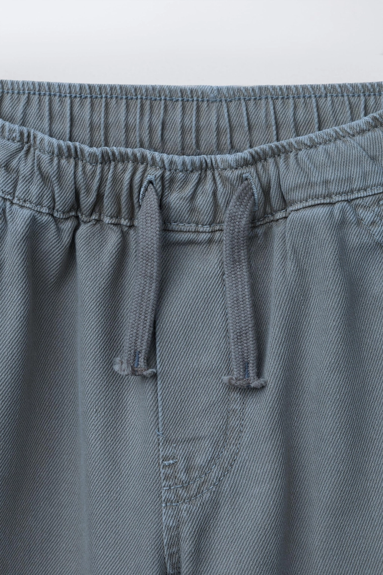 Прямые брюки из твила со свободным покроем