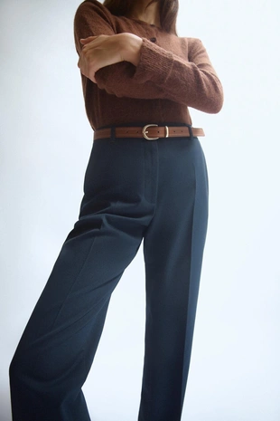 Прямые брюки с поясом- Заказать в России