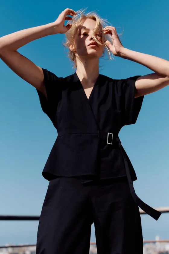 Zara Комбинезон с пряжкой в тон - Цвет черный - black | 4770/661