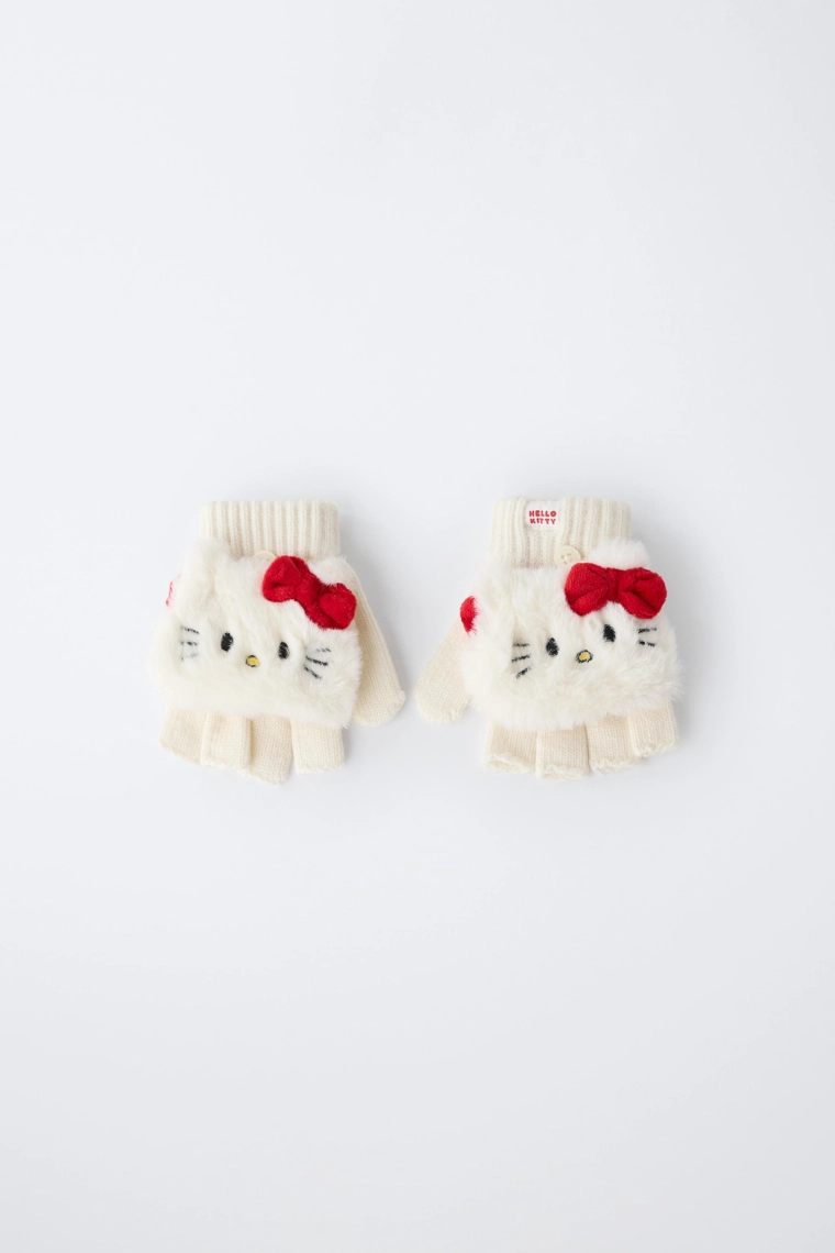 Варежки без пальцев с вышивкой hello kitty © sanrio