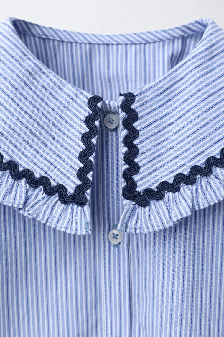 Рубашка с воротником петер-пен и отделкой сколопендры