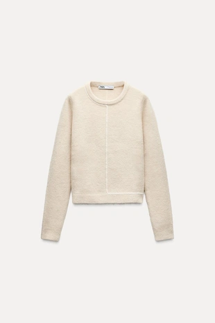 Свитер с контрастным кантом - Заказать в России