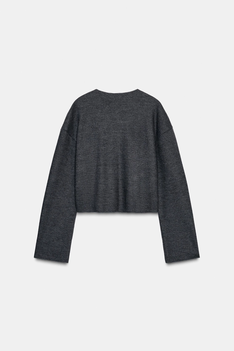 Кардиган с цветочным узором и рубчиком