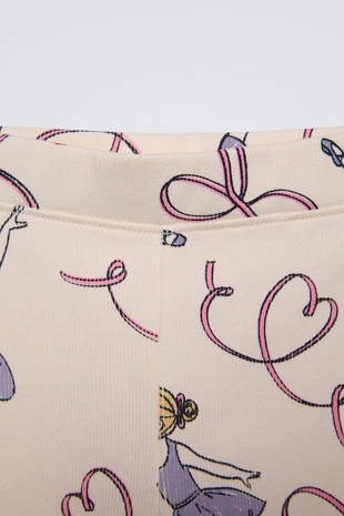 Легинсы из ткани в рубчик с принтом- Заказать в России