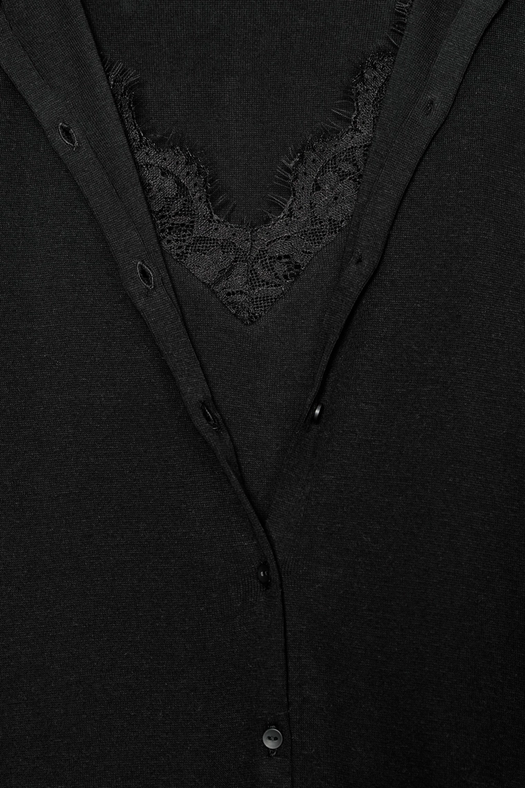 Комбинированный пиджак и топ с кружевными оборками