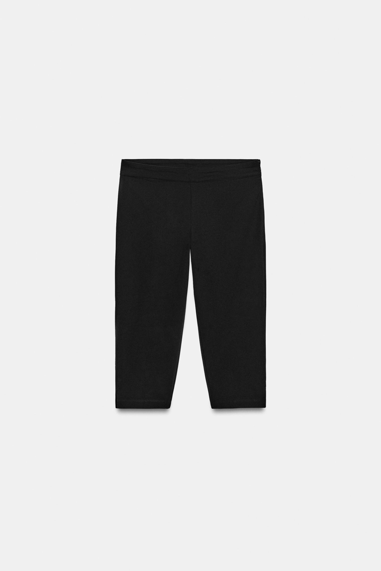 Укороченные брюки-капри из эластичной ткани