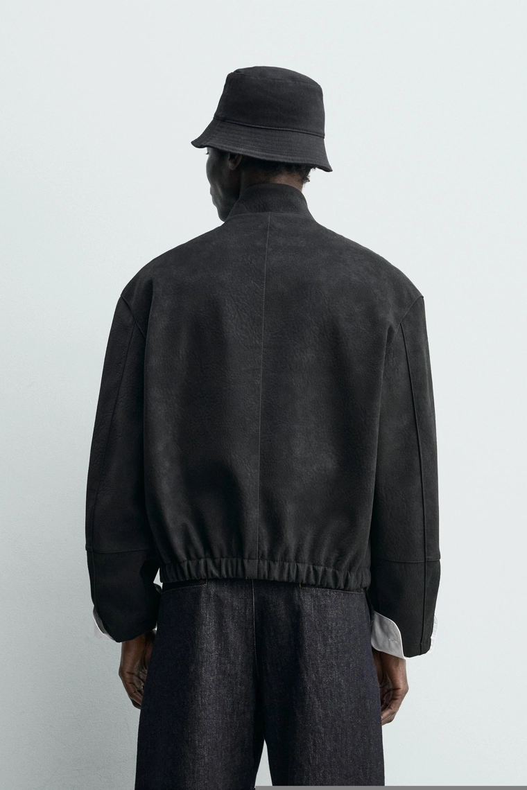 Куртка с эффектом текстурированной кожи