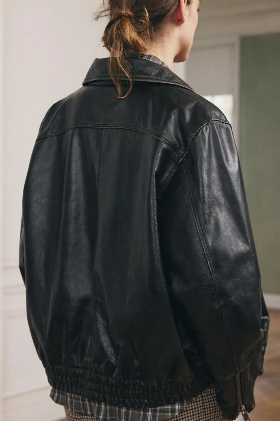 Zara Кожаная куртка из коллекции zw - Цвет черный - black | 5479/262