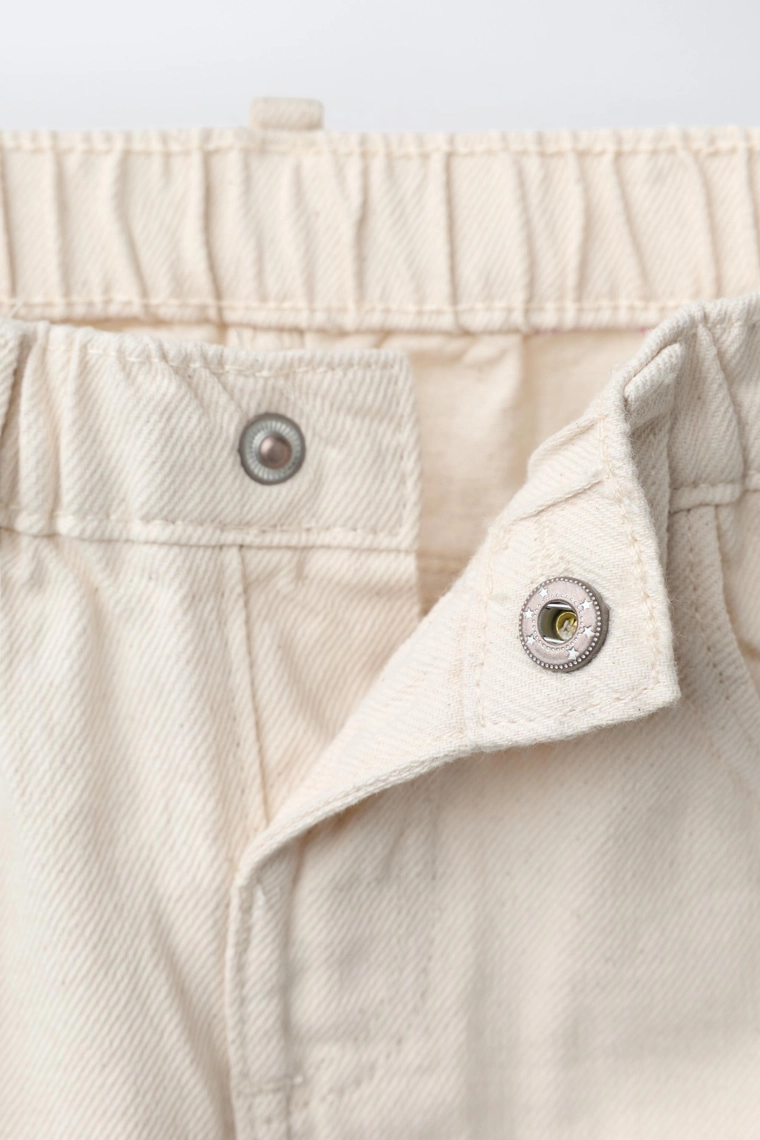 Вышитые брюки-бочонки из твила