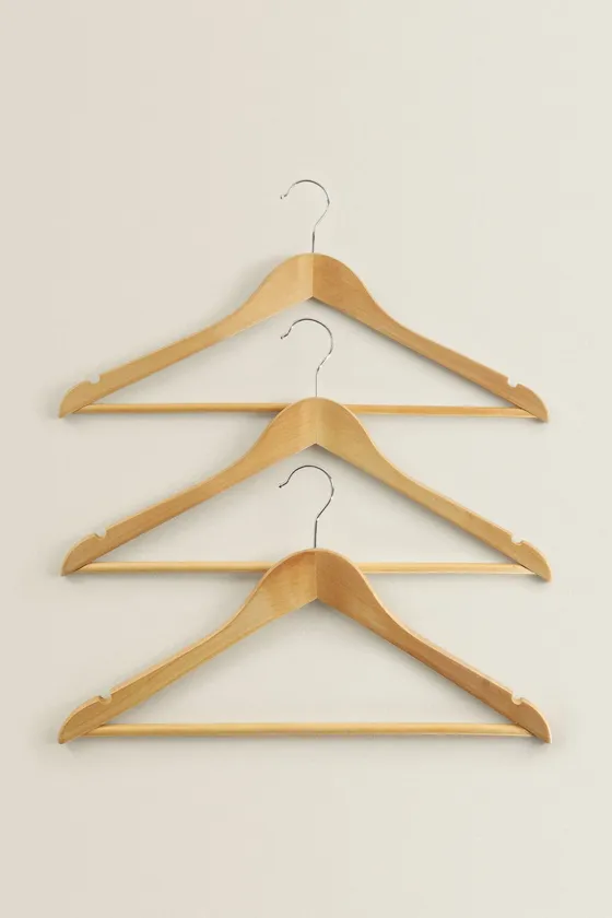 Лакированный деревянный вешалка (набор из 3)