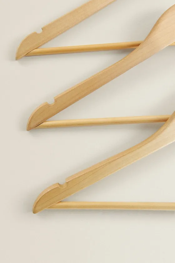 Лакированный деревянный вешалка (набор из 3)