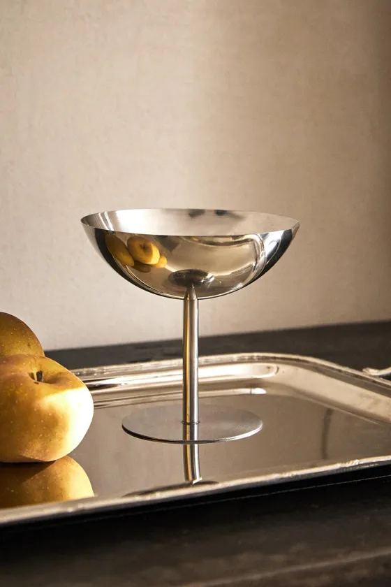 Shiny metal wine glass
