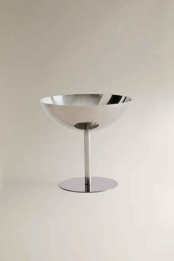 Shiny metal wine glass
