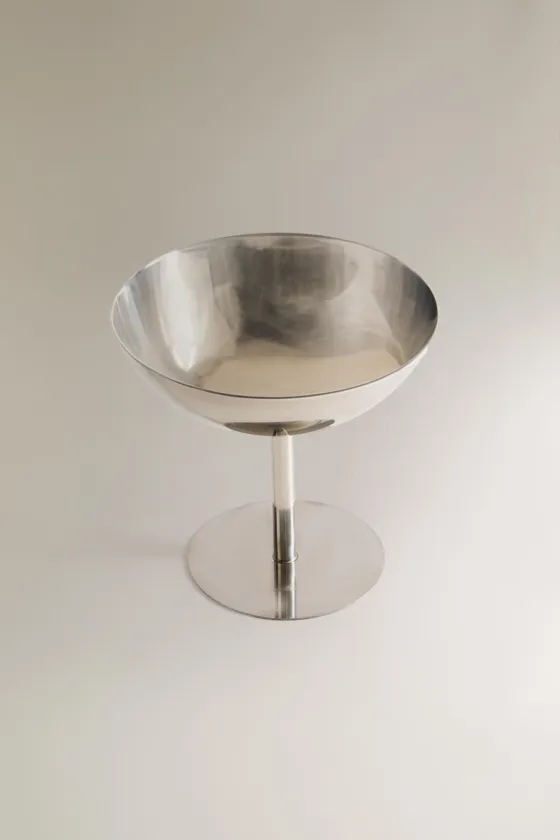 Shiny metal wine glass